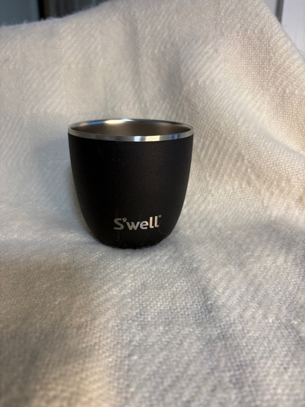 S'well Black Insulated Cup with Stainless Rim